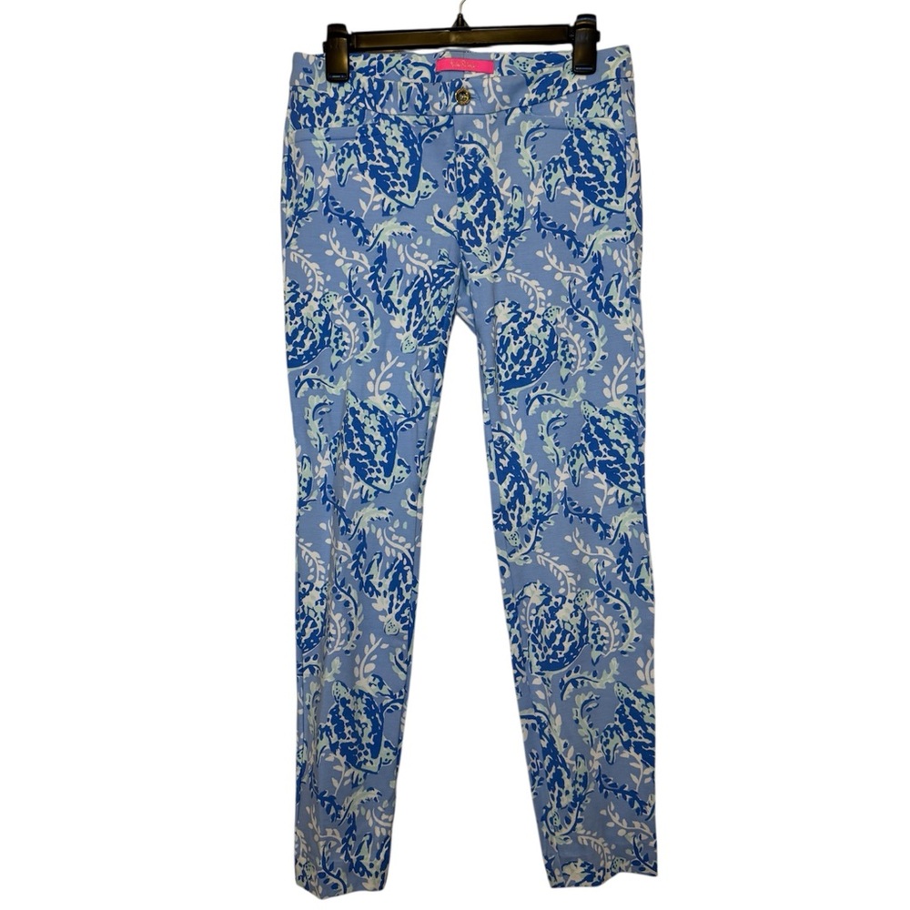 Lilly Pulitzer Kelly Knit Skinny Ankle Pant Blue Peri Turtley Awesome NWT Size 6 - Picture 5 of 12